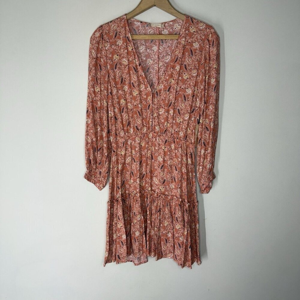 Altar’d State Short Ruffle A-line Dress Size Small NWT Rustic Orange Short Mini